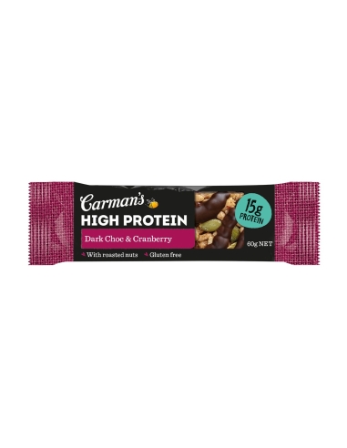 Carman High Protein Bar Dark Choc & Cranberry 60g x 9