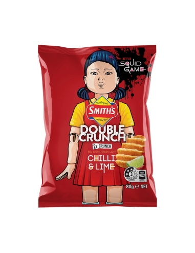 Smiths Doble Crunch rojo luz verde luz Chilli & Lime 80g x 12