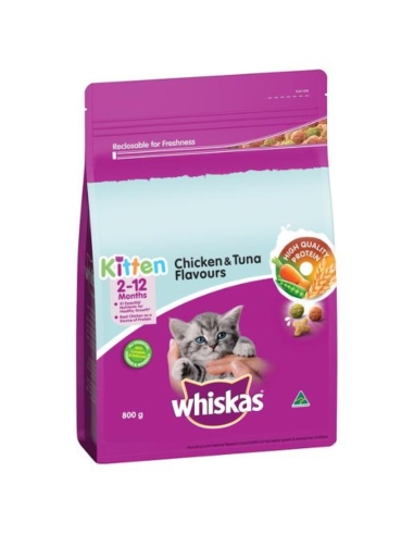 Whiskas Chicken & Tuna Kitten Food 800g x 1