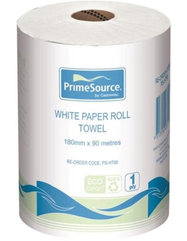 Primesource Petit pain de serviette en papier blanc 18cm x 1