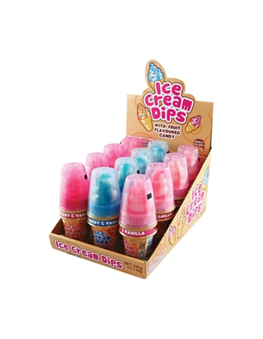 Confectionery Trading IJsdips met snoepjes met fruitsmaak 20 g x 12