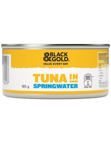 Black & Gold Tuna Chunks In Springwater 185g x 1