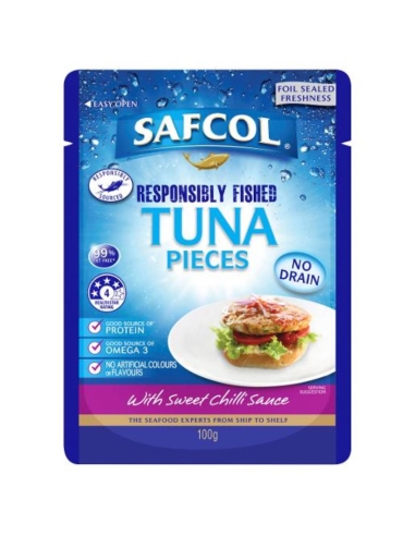 Safcol Gourmet Op de go tonijn met zoete chili saus zak 100g x 12