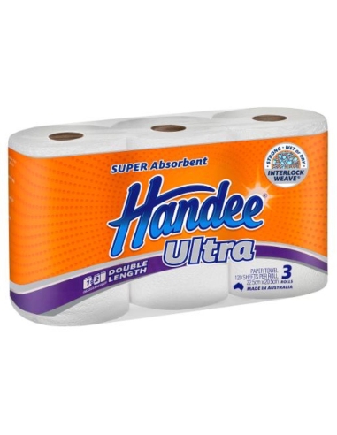 Handee 进口 白色 2 Ply Paper Towel 3 Pack x 5