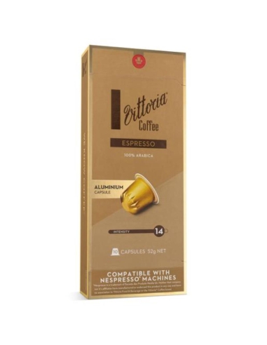 Vittoria Capsule di caffè espresso in alluminio, confezione da 10 x 1