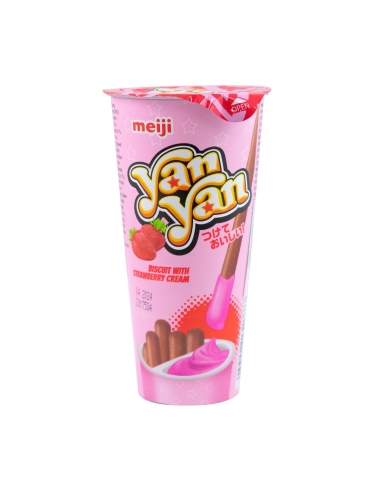 Meiji Yan Biscuit con crema di fragole 45g x 10