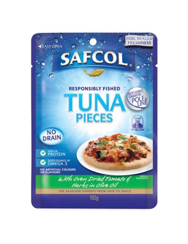 Safcol Gourmet Auf dem Go Tuna mit Thunfisch & Backofen schmutzige Tomaten Pouch 100g x 1