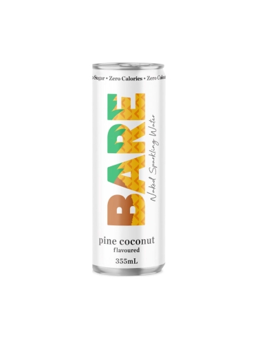 Bare Naked Sparkling Wasser Pine Coconut 355ml x 24