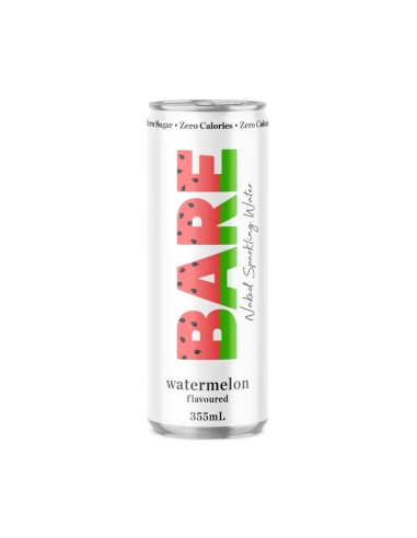 Bare Naked Sparkling Water Water Melon 355ml x 24