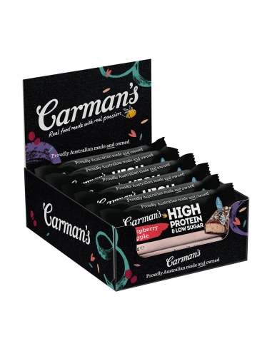 Carman's Framboises riches en protéines et à faible teneur en sucre 60 g x 12