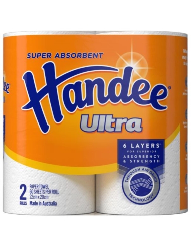 Handee Serviettes en papier blanc 2 Pack x 1