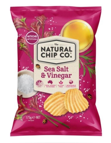 Natural Chip Co Meersalz und Essig Potato Chips 175g x 1