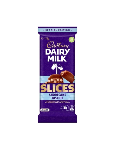 Cadbury Dairy Milk Slices Shortcake Biscuit 170g x 15