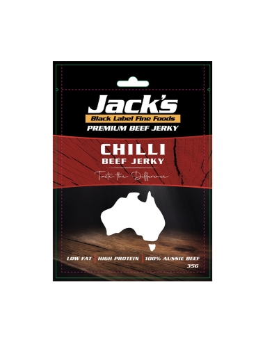 Cecina de res premium con chile Jack's Black Label, 35 g x 8