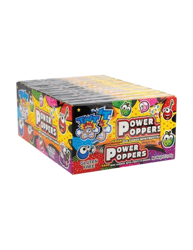 Tnt Power Poppers Box Mini caramelle acide al gusto di frutta 80g x 12