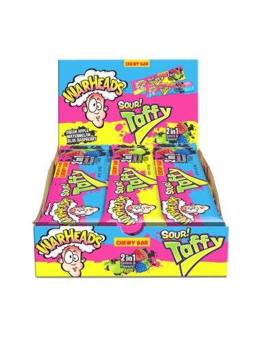 Warheads Sour Taffy Bar 2 En 1 42g x 24