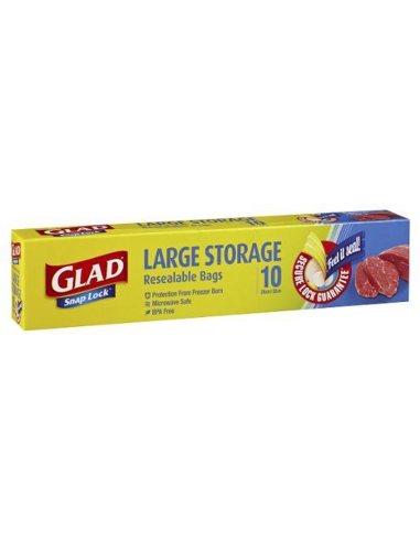 Glad 扣锁袋大存储大小 10 Pack x 1