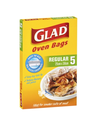 Glad Backofen Taschen Regelmäßig 5 Pack x 1