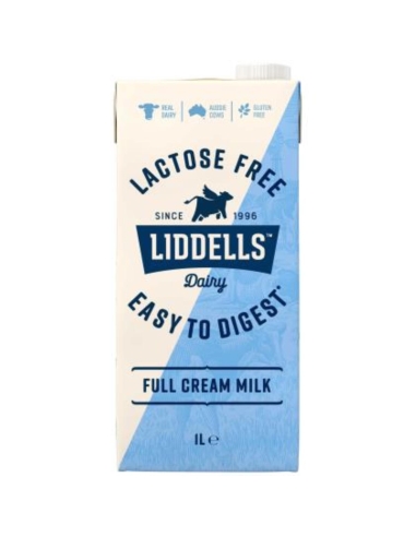 Liddells Lait Uht Full Cream Lactose Gratuit 1ltr x 12