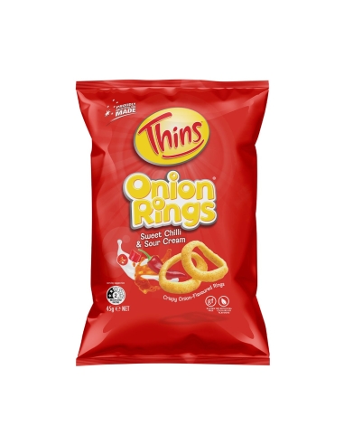 Thins Rondelles d'oignon au piment doux et à la crème sure 45 g x 12