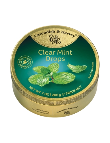 Cavendish and Harvey Clear Mint Drops 200g x 10