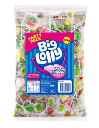 Big Lolly Rainbow Lollipops 200 Confezione x 1