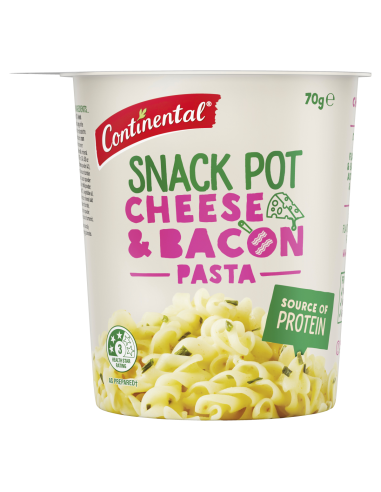 Snack di pasta con formaggio e pancetta continentale in barattolo da 70 g x 8