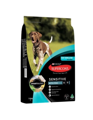 Purina Supercoat Volwassen gevoelige visvoer voor huisdieren 2,6 kg x 1