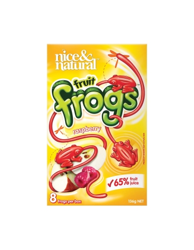 Nice & Natural Fruit Frogs Framboos 8-Pack 136g x 12