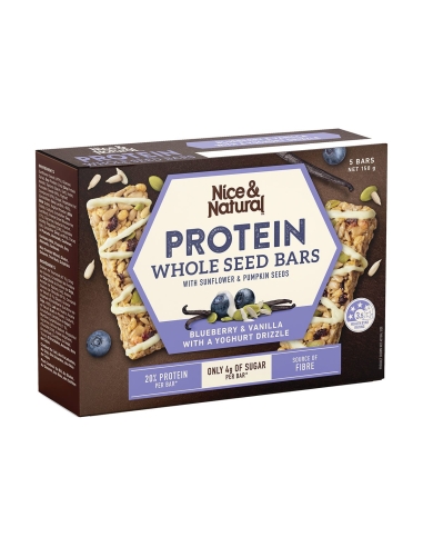 Nice & Natural Protein Bar Blueberry & Vanilla 5 Pack 150g x 8