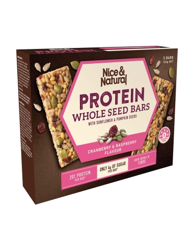 Nettes und natürliches Protein Bar Cranberry & Raspberry 5 Pack 150g x 8