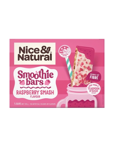 Nice & Natural Smoothie Bars Raspberry Smash 5 Pack 100g x 8