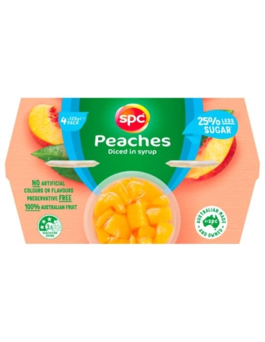 Spc Peach Less Sugar Fruit Snacks 4 Pack 120g x 6