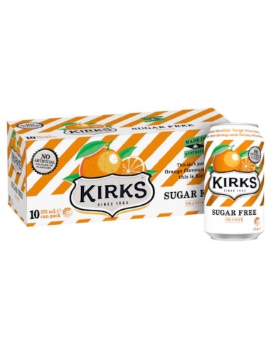 Kirks Arancio Zucchero Libero Bevanda Morbida Può 375ml x 20