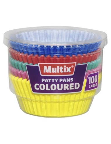 Multix Coloured Large Patty Cases 100s x 6