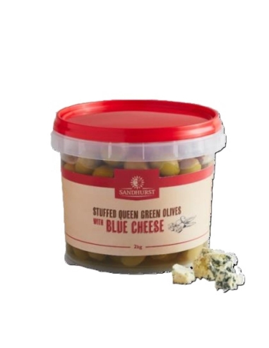 Sandhurst Olive verdi Queen Ripieno con formaggio blu 2kg x 1