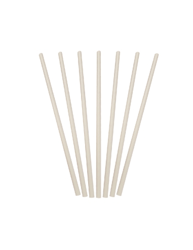 Cast Away Papel Straws regulares blanco 205mm por 6 mm 5 mm de agujero x 250s