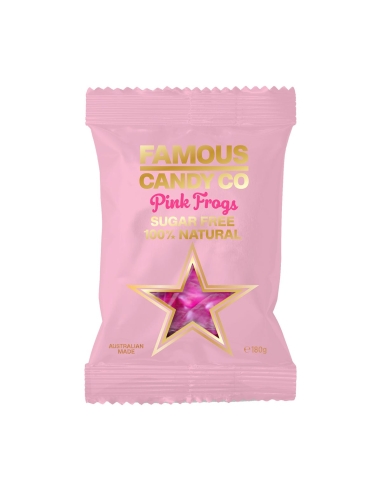 Famous Candy Co Różowe Żaby Bez Cukru 180g x 12