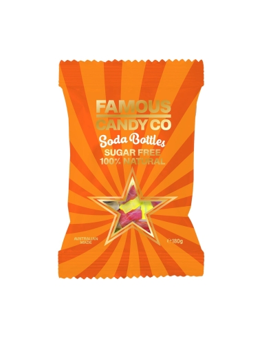 Famous Candy Co Bottiglie di soda senza zucchero 180g x 12