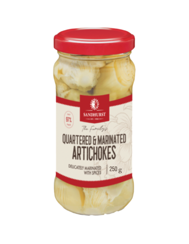 Sandhurst Alcachofas marinadas y cortadas en cuartos 250 g x 1