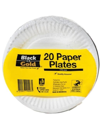 Black & Gold Papierplaten 180 mm 20 x 12