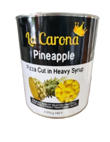 Pizza à l'ananas coupée dans un sirop épais La Carona 3,05 kg x 1