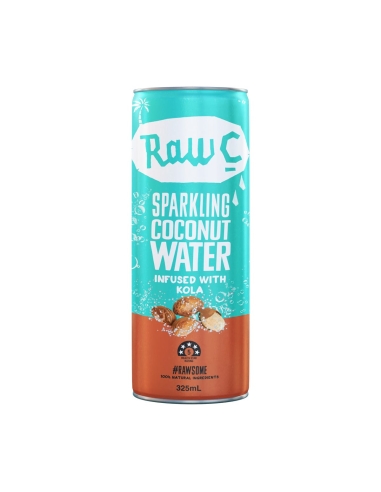 Raw C Agua de coco chispeante infundada con Kola 325ml x 24