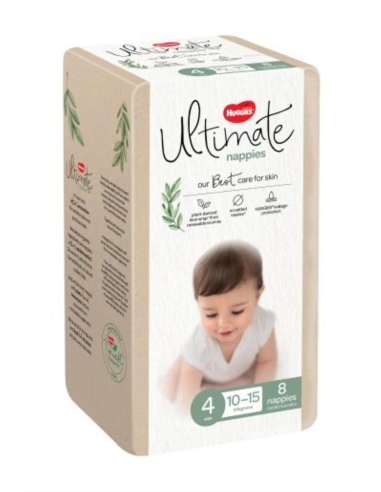 Huggies Pañales Ultimate, tamaño 4, para niños pequeños, paquete de 8 x 1