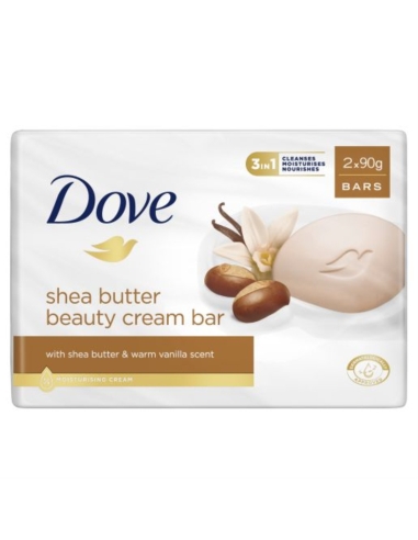 Dove Health Barra corporal de manteca de karité, paquete de 2, 90 g x 12