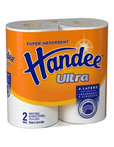 Handee Serviettes en papier blanc 2 Pack x 1