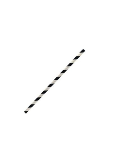 Greenmark Straws Papier Cocktail schwarz Streifen 250 Pack x 1