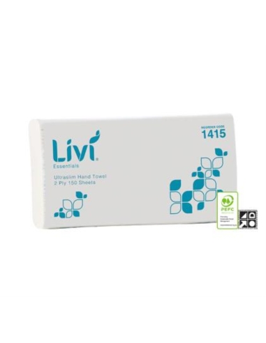 Livi Asciugamano di carta Ultraslim Essential 2 veli Virgin 16 confezioni x 1