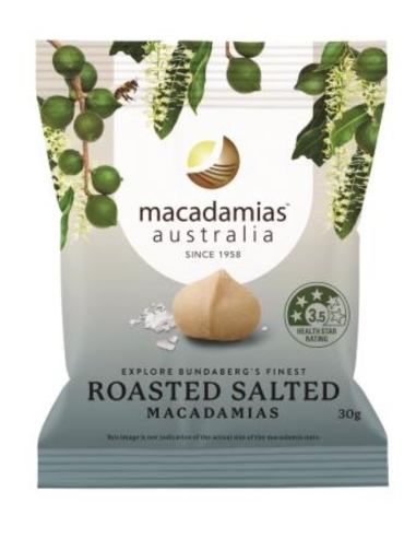 Macadamia's Australia Macadamia Noten Geroosterd Gezouten 30g x 8