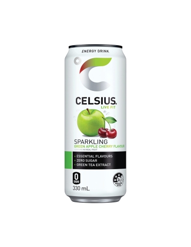 Celsius 气泡青苹果樱桃酒 330ml x 24